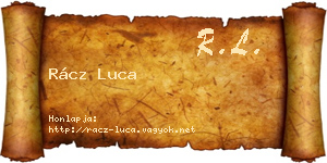 Rácz Luca névjegykártya