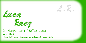 luca racz business card